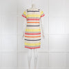 Weekend Max Mara Beige Multi Stripe Cap Sleeve Dress