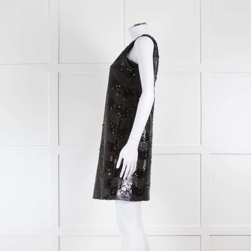 Emporio Armani Black Sequin Sleeveless Dress