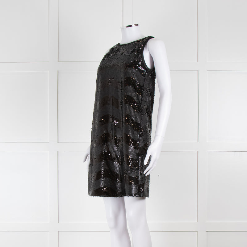 Emporio Armani Black Sequin Sleeveless Dress