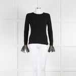 Me + Em Black Lurex Cuff Layering Top