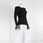 Me + Em Black Lurex Cuff Layering Top