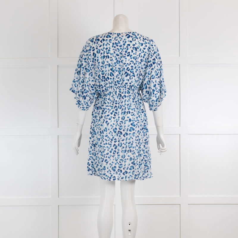 Tory Burch Blue Leopard Beach Kaftan