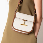 Tom Ford Tara Mini Canvas W/leather Trim Satchel Bag