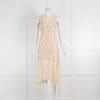 High Use Cream Lace Dress with Dipped Hem