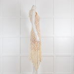 High Use Cream Lace Dress with Dipped Hem