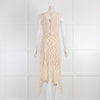 High Use Cream Lace Dress with Dipped Hem