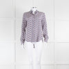 Ridley White Purple Floral Silk Shirt