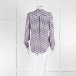 Ridley White Purple Floral Silk Shirt