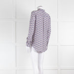 Ridley White Purple Floral Silk Shirt