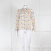 Alice + Olivia Cream Multi Colour Teapot Print Silk Shirt