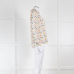 Alice + Olivia Cream Multi Colour Teapot Print Silk Shirt