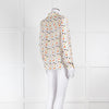 Alice + Olivia Cream Multi Colour Teapot Print Silk Shirt