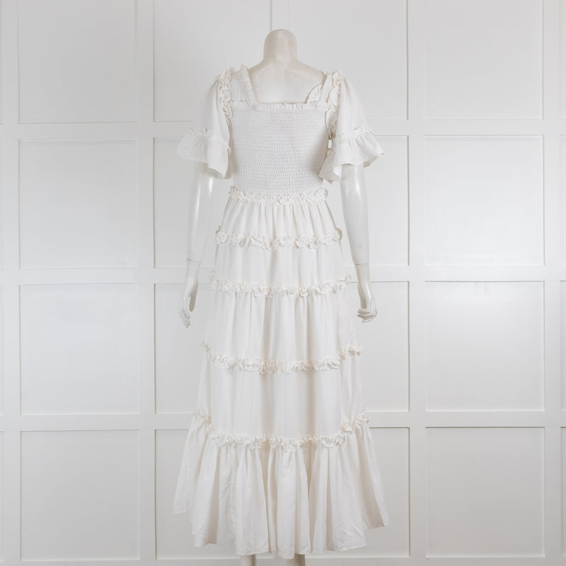 Jessakae White Smocked Frill Dress