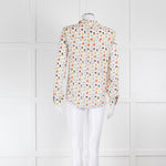 Alice + Olivia Cream Multi Colour Teapot Print Silk Shirt