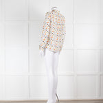 Alice + Olivia Cream Multi Colour Teapot Print Silk Shirt