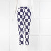 Jil Sander Blue & White Patterned Trousers