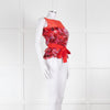 Carolina Herrera Red Purple Sleeveless Ruffled Top