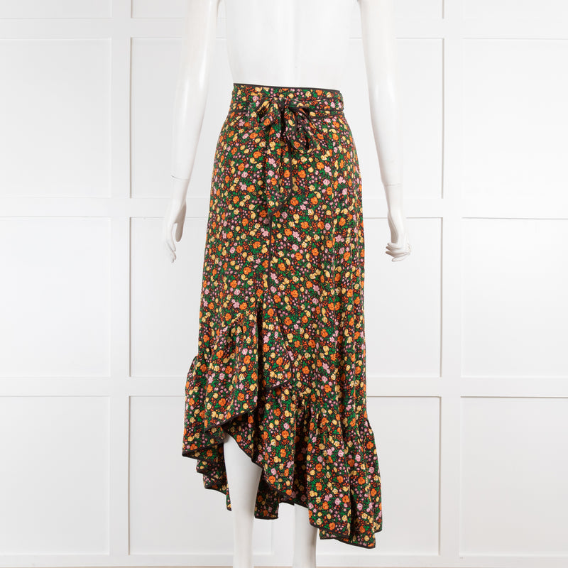 Ganni floral hot sale wrap skirt