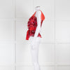 Carolina Herrera Red Purple Sleeveless Ruffled Top