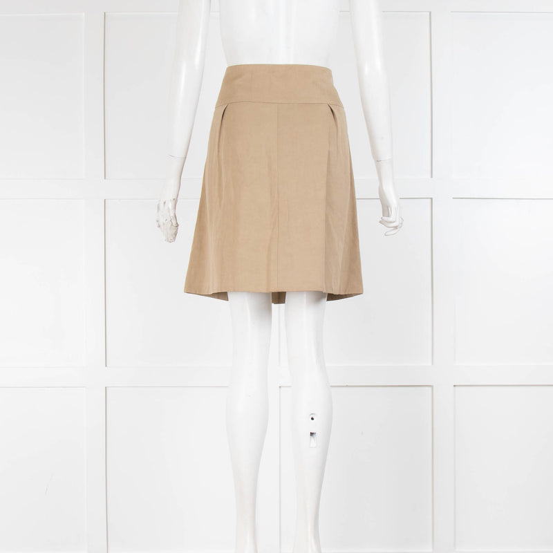 Chloe Beige Pleated Skirt With Belt