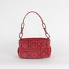 Christian Dior Burgundy Red Delices Cannage Flap Bag With Gold Chain