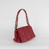 Christian Dior Burgundy Red Delices Cannage Flap Bag With Gold Chain