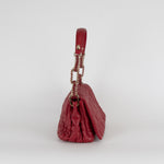 Christian Dior Burgundy Red Delices Cannage Flap Bag With Gold Chain