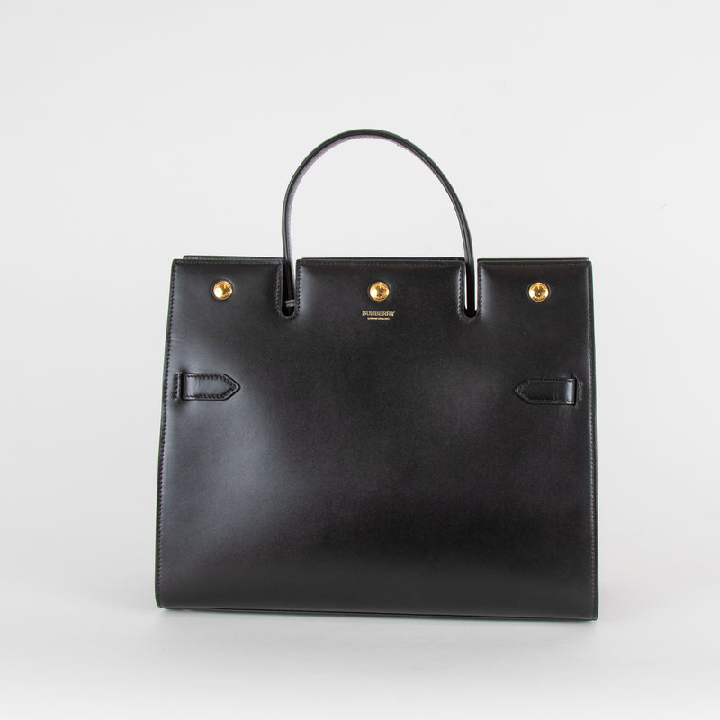 Burberry Black Medium Title Tote Bag