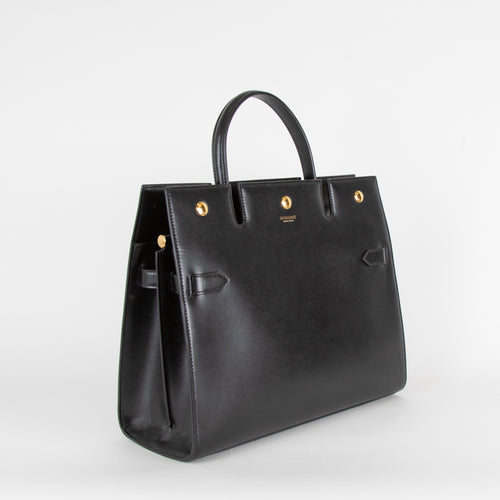 Burberry Black Medium Title Tote Bag