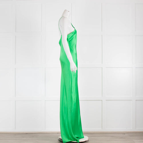 Rodarte Green Silk Halterneck Maxi Dress