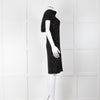 Oscar De La Renta Black Stretch Drop Back Cowl Neck Sequin Dress