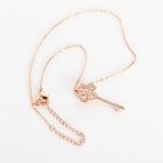 Swarovski Rose Gold Clover Key Necklace