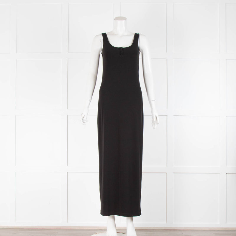 Nu Basic Black Sleeveless Straight Maxi Dress