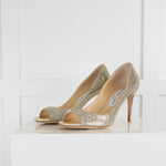 Jimmy Choo Champagne Glitter Evelyn 85 Shoes