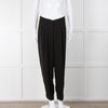 Giorgio Armani Black Front Pleated Tapered Trousers