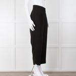 Giorgio Armani Black Front Pleated Tapered Trousers