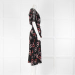 Sandro Black Dress With Floral Heart Pattern