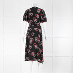 Sandro Black Dress With Floral Heart Pattern