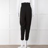 Giorgio Armani Black Front Pleated Tapered Trousers