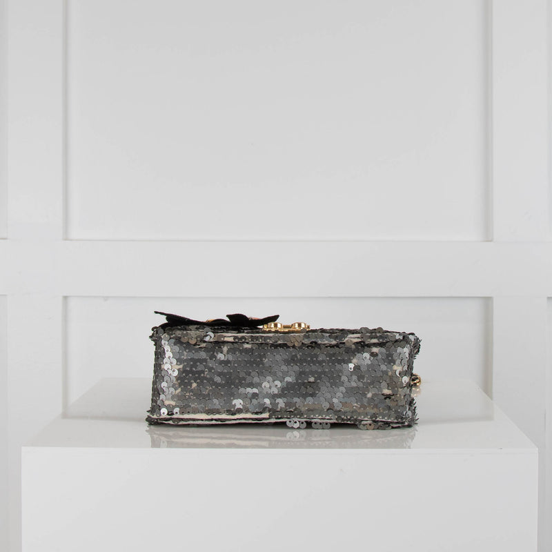 Essentiel Antwerp Silver Sequin Crossbody Bag