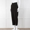 Giorgio Armani Black Front Pleated Tapered Trousers