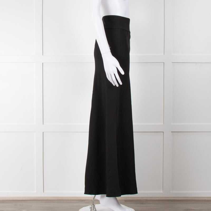 S Max Mara Black Bias Cut Maxi Skirt