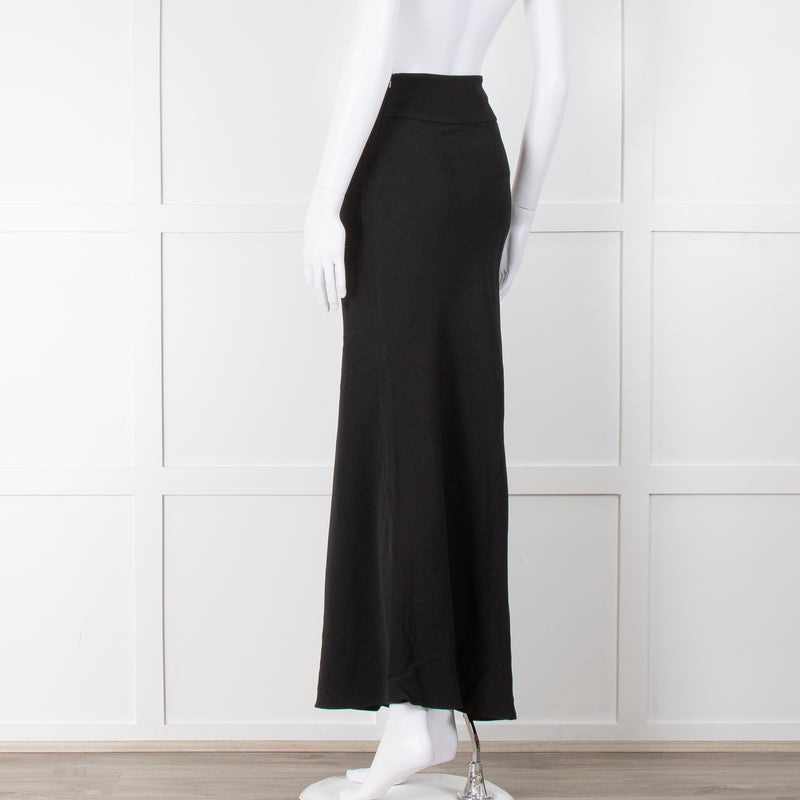 S Max Mara Black Bias Cut Maxi Skirt