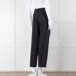 Giorgio Armani Navy Blue Virgin Wool Pleat Front Trousers