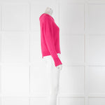 White + Warren Bright Pink Cotton Knit Jumper