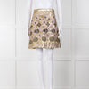 Temperley Gold Pink Brocade Mini Skirt