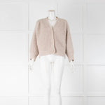 Ba&sh Oatmeal Mohair Cable Knit Cardigan