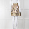 Temperley Gold Pink Brocade Mini Skirt