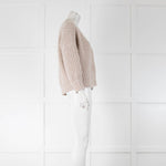 Ba&sh Oatmeal Mohair Cable Knit Cardigan