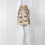 Temperley Gold Pink Brocade Mini Skirt